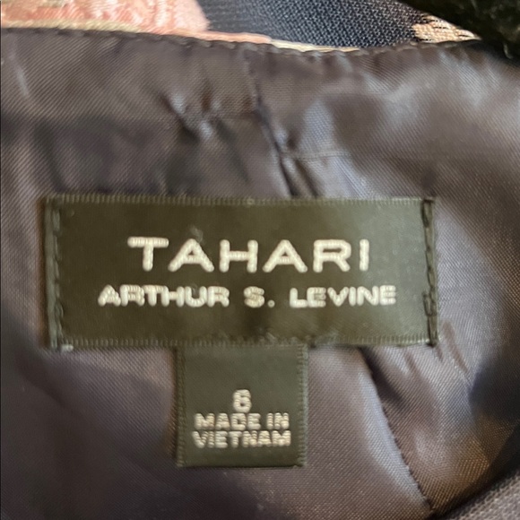 NWT TAHARI ASL SLEEVELESS BOW FRONT BLUE PINK FLORAL PRINT DRESS - Picture 11 of 12